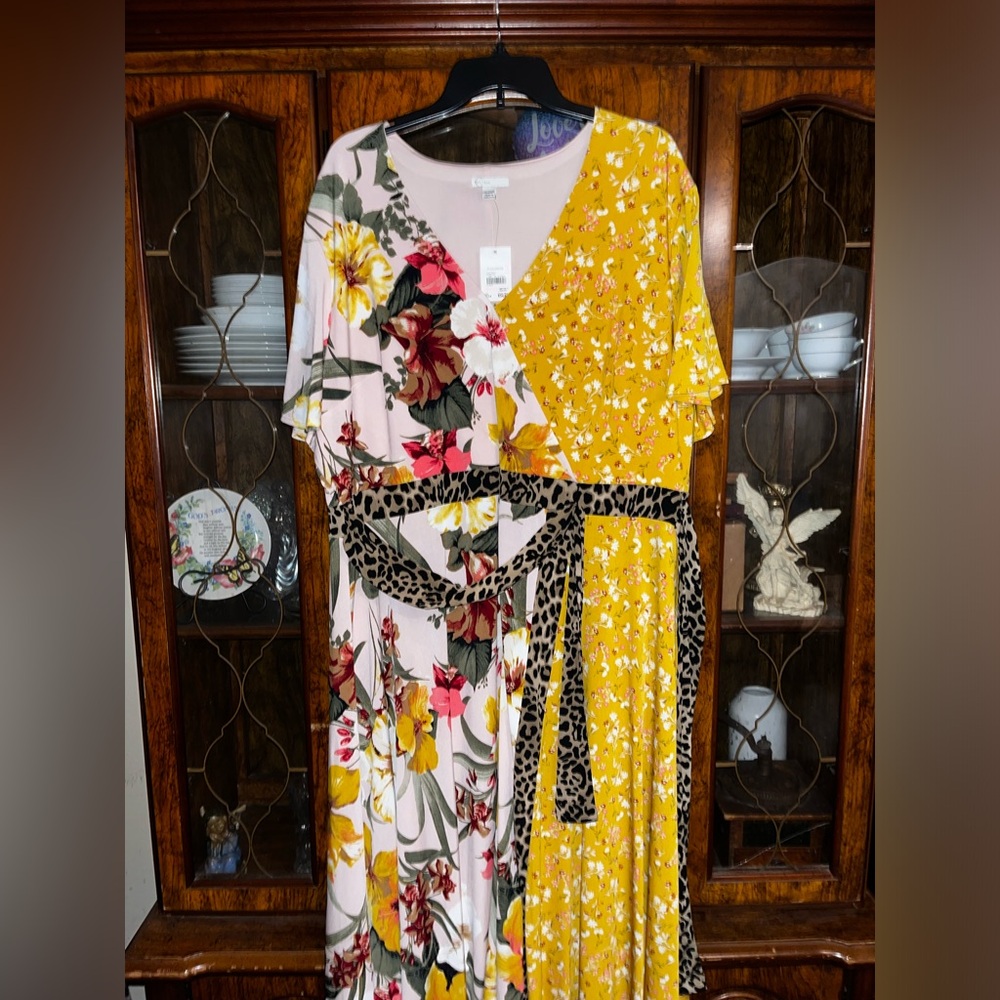 Multi pattern dress, midi, 22/24